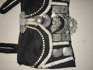 Elegant Black silver jewelery Choli