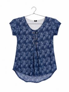 Stylish Blue Printed Tunic Top
