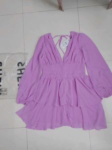 shein cute lavender fit and flare dress with tag