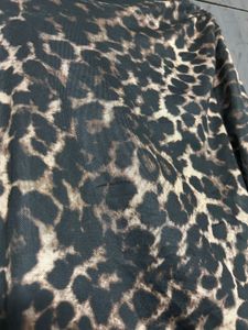 Leopard Print Long Sleeve Ruched Dress