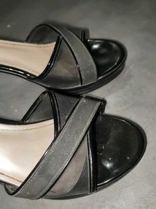 Black Mesh Heels