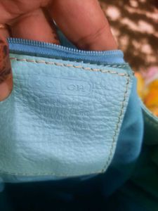 coach Stylish Blue Leather Tote Bag