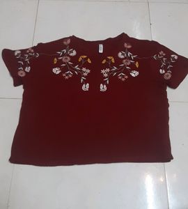 Maroon Crop Top