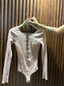Chic Ribbed Long Sleeve Top with Eyelet Detail by