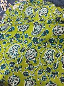 Green Floral Block Print Kurta Set