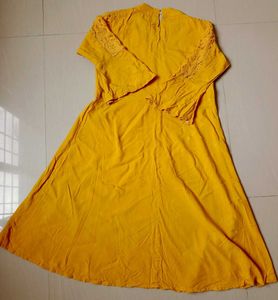 Vibrant Yellow Embroidered Kurta