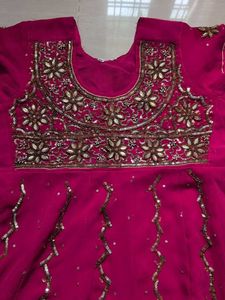 Pink Embroidered Anarkali set