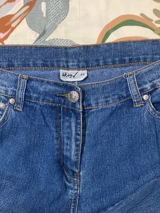 New High waist Straight Fit Blue Denim Jeans Women