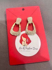 Sparkling Geometric Drop Earrings