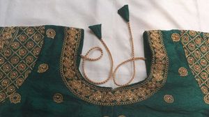 Bridal Blouse, Embroidered Green Blouse, Festive,