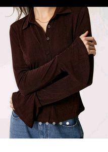 Chic Brown Bell Sleeve Top
