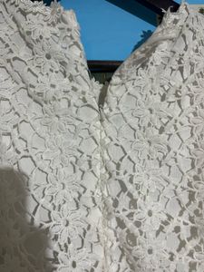 White Lace Overlay Dress
