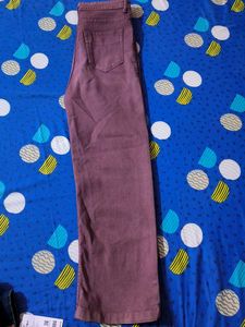 women's Brownish Maroon Wide Jeans