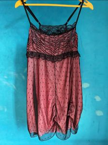 Sheer Babydoll with Lace Trim