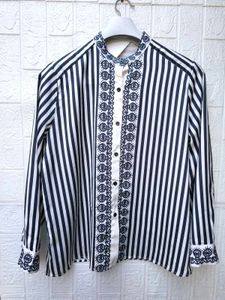 Korean Pinterest Premium Satin Embroidery Shirt