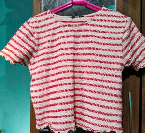 Chic Striped Textured Top