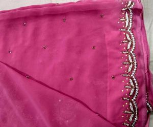 Beautiful Pink Embroidered Saree
