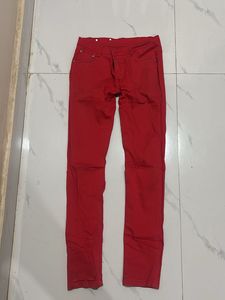 Red Slim Fit Pants