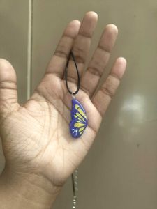 Shimmering Butterfly Wing Pendant Necklace