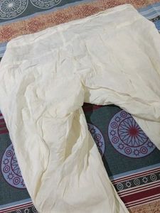 Cream Cotton patiala Pants