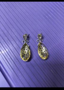 Combo of citrine Earrings and turquoise ring