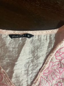 Beautiful Pink Embroidered Farsi salwar set