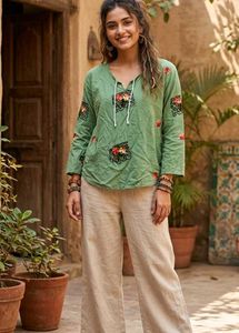 Embroidered Cotton Kurta