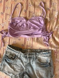 Cute Purple Crop Top