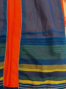 BIBA Blue &amp; Orange Layered Kurta