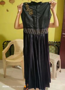 Elegant Black Embroidered Gown