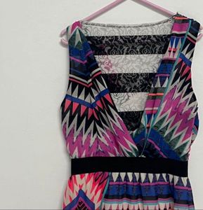 Boho Print Sleeveless Mini Dress