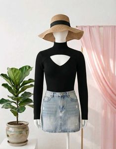 Trendy Black Top+Bolero