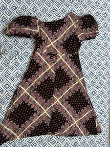 Boho Patterned Puff Sleeve Dress