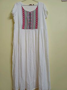 Embroidered White Kurta