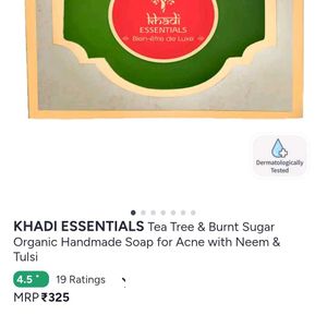KHADI ESSENTIALS Tea Tree &amp; Burnt Sugar Soap