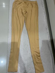 Comfortable Beige Palazzos and golden bangles