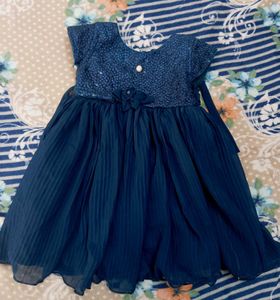 Girls Navy Blue Party Dress  NEW NOT USED