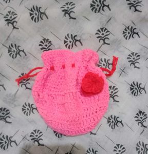 Corchet Rose Draw String Bag🌹💖