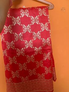 Vibrant Red Banarasi Silk Saree