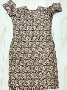 Elegant Brown Floral Print Kurta