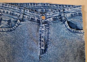 Trendy Acid Wash Cargo Jeans|Light Blue Denim Carg