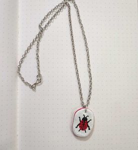 Boho Ladybug Necklace 𖦹 *٭  𓆣 🐞🪵𓆣٭ * 𖦹