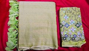 Designer saree with embroidery work blouse