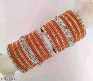 Elegant Blue &amp; Silver Bangles Set
