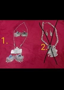 silver oxidise beautiful jewellery set(Pack-1)