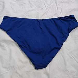 Blue Ruched High-⚛️Waisted Bikini Bottom