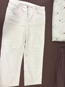 Bewakoof Stylish Beige Wide-Leg Jeans for Women