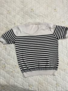 Striped Short-Sleeve Knit Top