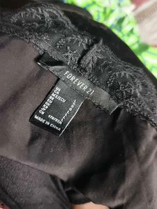I. Black Lace Trimmed V-Neck Top