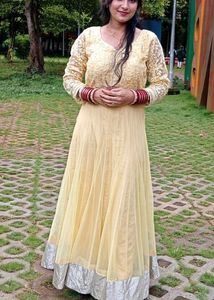 Elegant Yellow Anarkali Gown